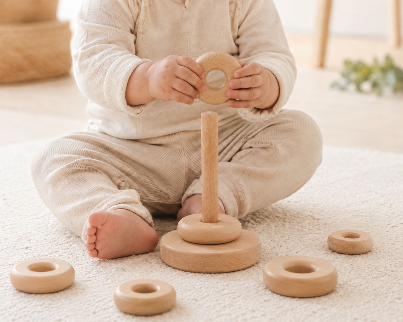 Developmental wooden toys for toddlers 12–24 months