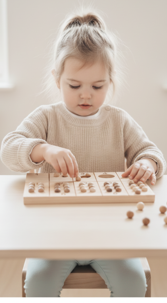 Wooden early math and counting toys for toddlers