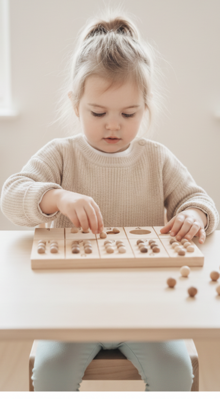 Wooden early math and counting toys for toddlers