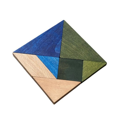 Wooden tangram puzzle for kids 2–4 years – Ocean