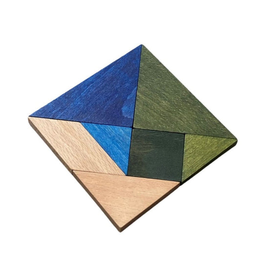 Wooden tangram puzzle for kids 2–4 years – Ocean