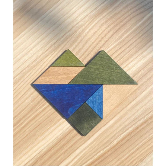 Wooden tangram puzzle for kids 2–4 years – Ocean