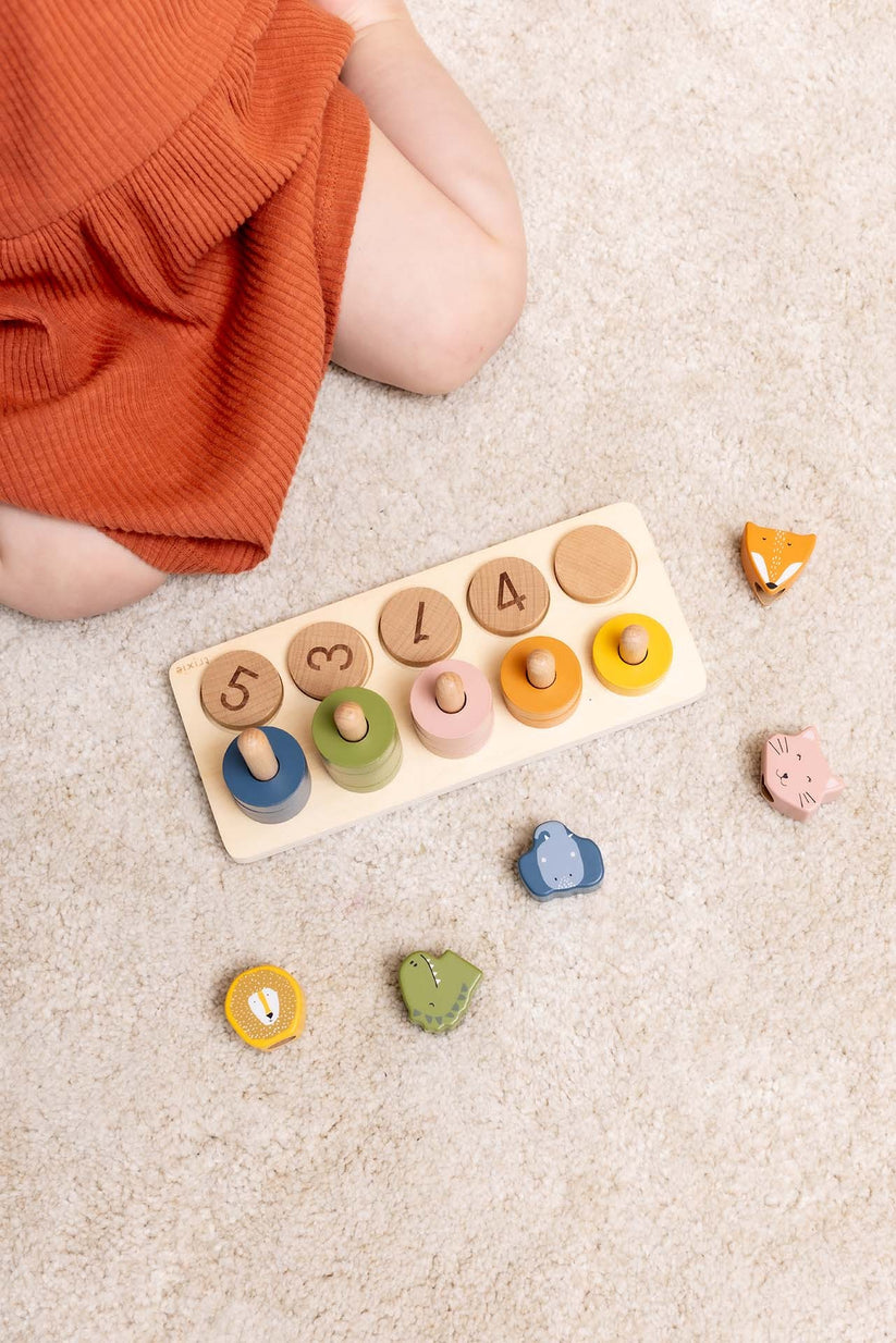 Wooden counting and number set for toddlers 2–3 years