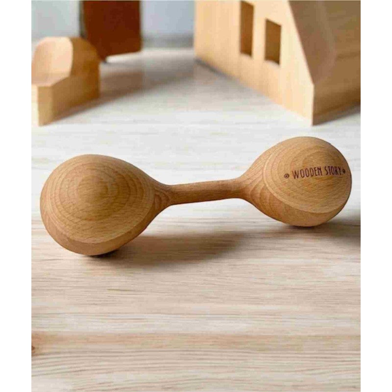 Wooden baby rattle for newborns 0–12 months – Lark