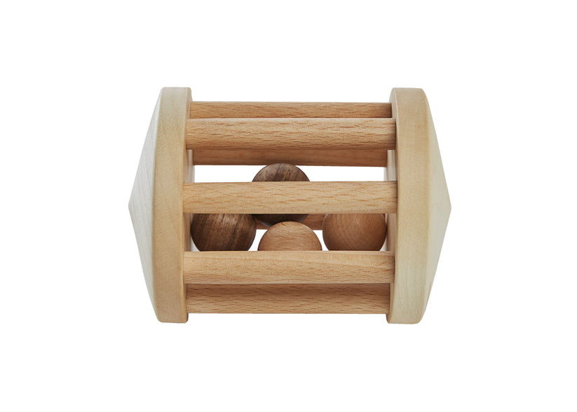 Wooden baby rattle for newborns 0–12 months – Turtle Dove
