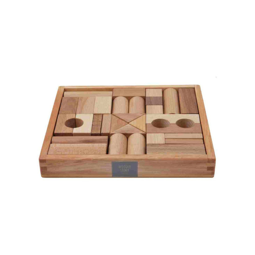 Advanced wooden building blocks set for kids 2–3 years – Begin