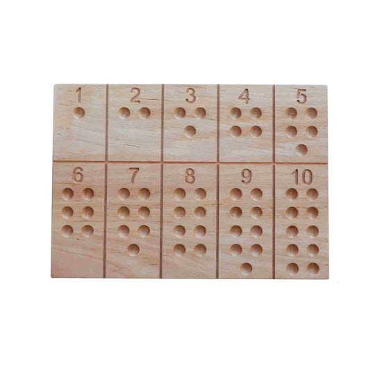 Wooden Montessori number board counting toy for toddlers 2–3 years