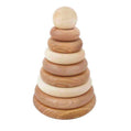 Wooden stacking ring pyramid toy for toddlers 12–24 months